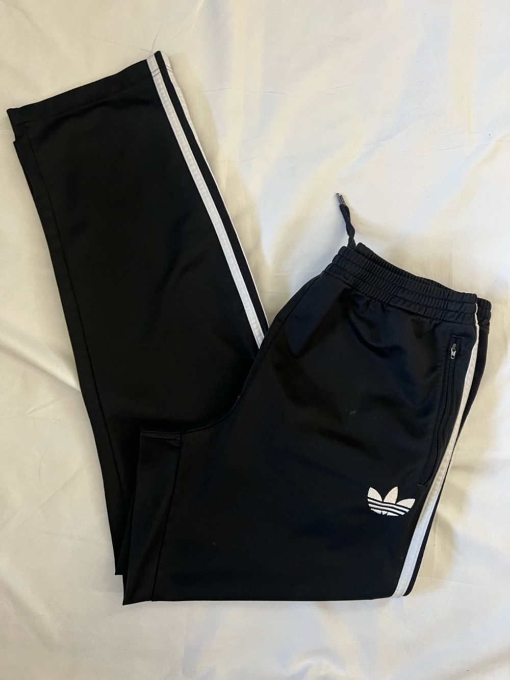 Adidas Men’s Class Black Track Pants with White Stripes
